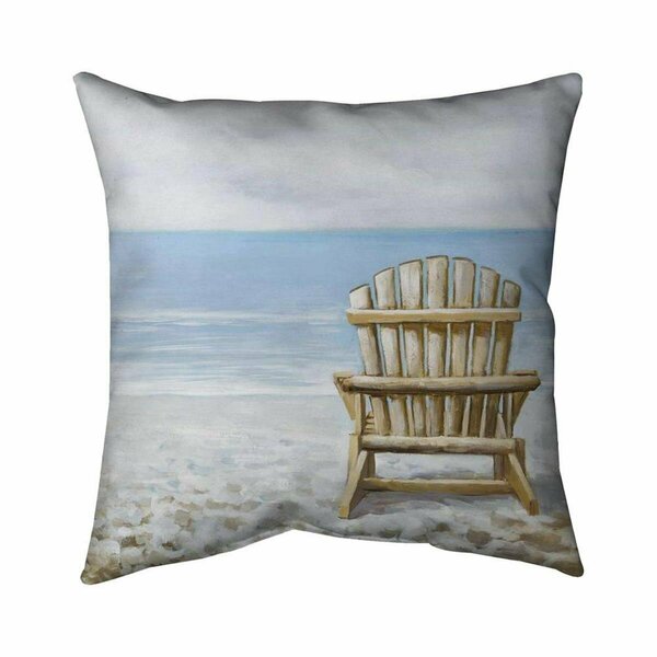 Begin Home Decor 26 x 26 in. Wood Beach Chair-Double Sided Print Indoor Pillow 5541-2626-CO26